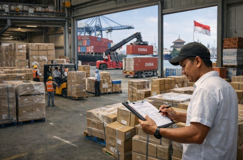 Logistics hub at a bustling port